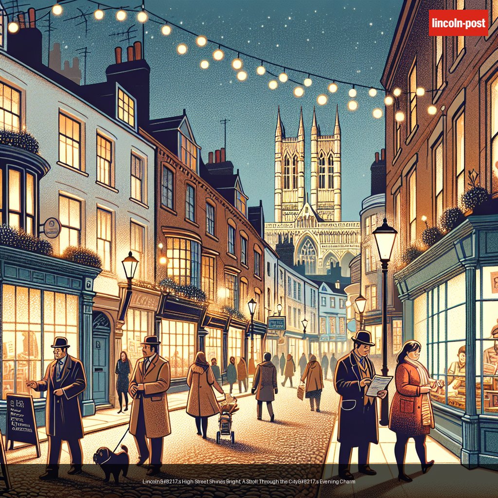 Lincoln’s High Street Shines Bright: A Stroll Through the City’s Evening Charm