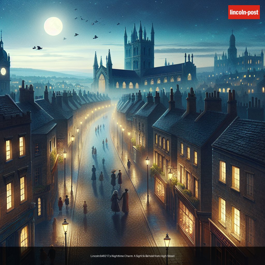 Lincoln’s Nighttime Charm: A Sight to Behold from High Street